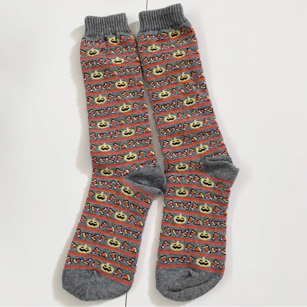 Vintage Halloween glitter socks candy corn and Jack o lanterns